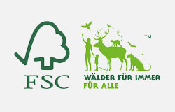 Logo: FSC - Organisation für die Absicherung wichtiger Umwelt- und Sozialstandards im Wald.